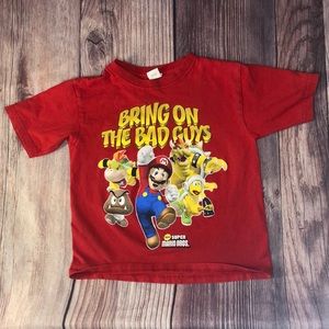 Red Nintendo Brand Super Mario graphic tee